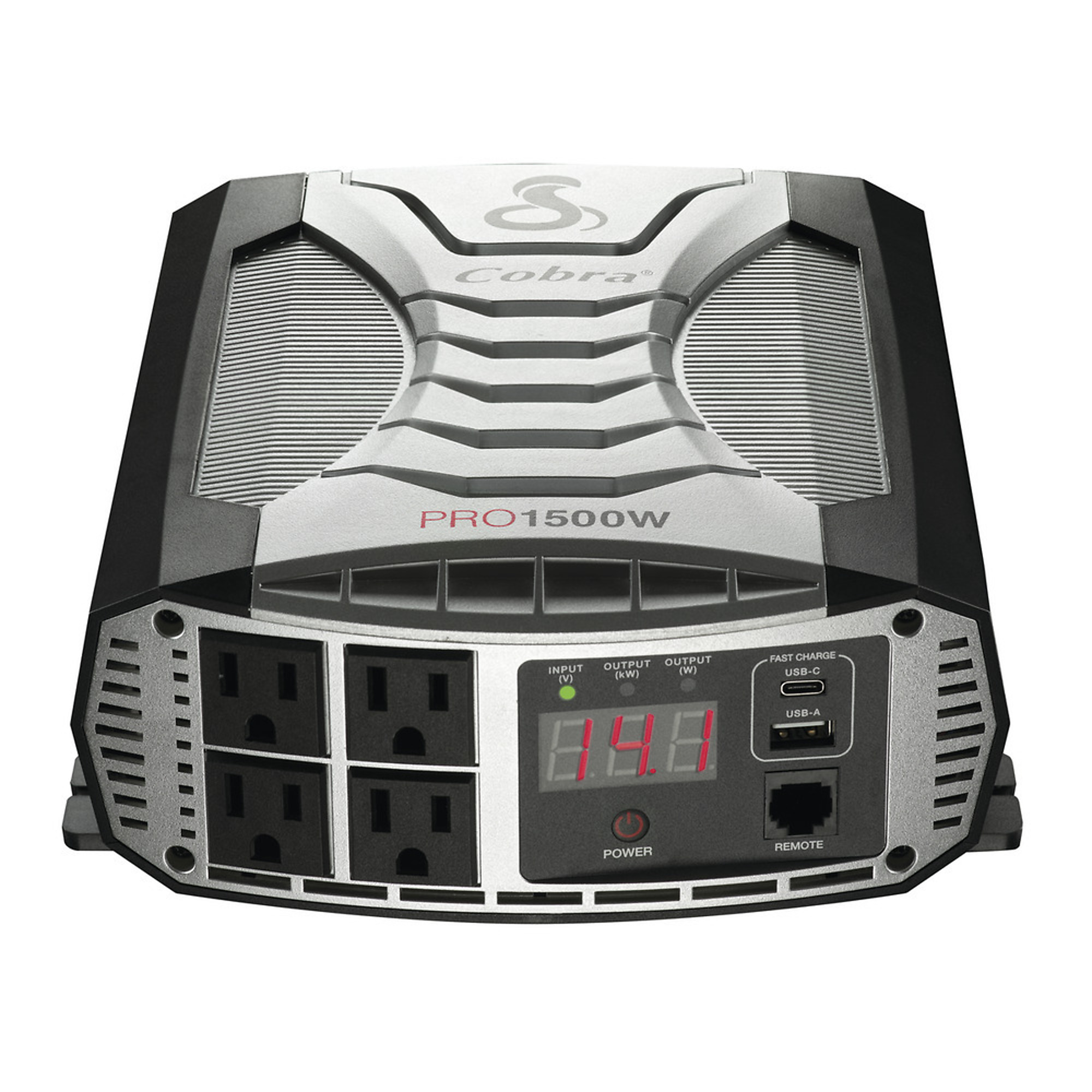 Cobra, 1500W Power Inverter, USB Ports (qty.) 2 AC Outlets (qty.) 4 Watts 1500 Model# CPI1500W